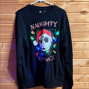 Disney Black Nightmare Before Christmas Sweatshirt with Lights